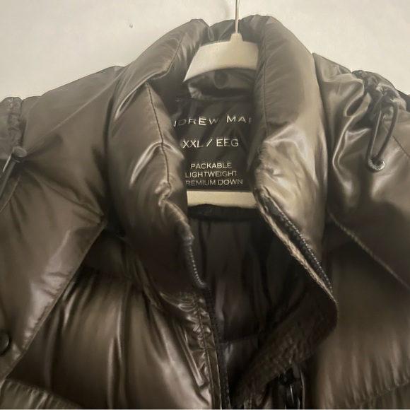 Andrew Marc Metallic Puffer Coat Taupe/ khaki color xxl - Picture 12 of 14